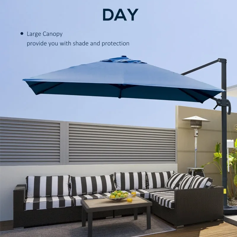 10ft. Rotatable Square Top Cantilever Umbrella - Blue