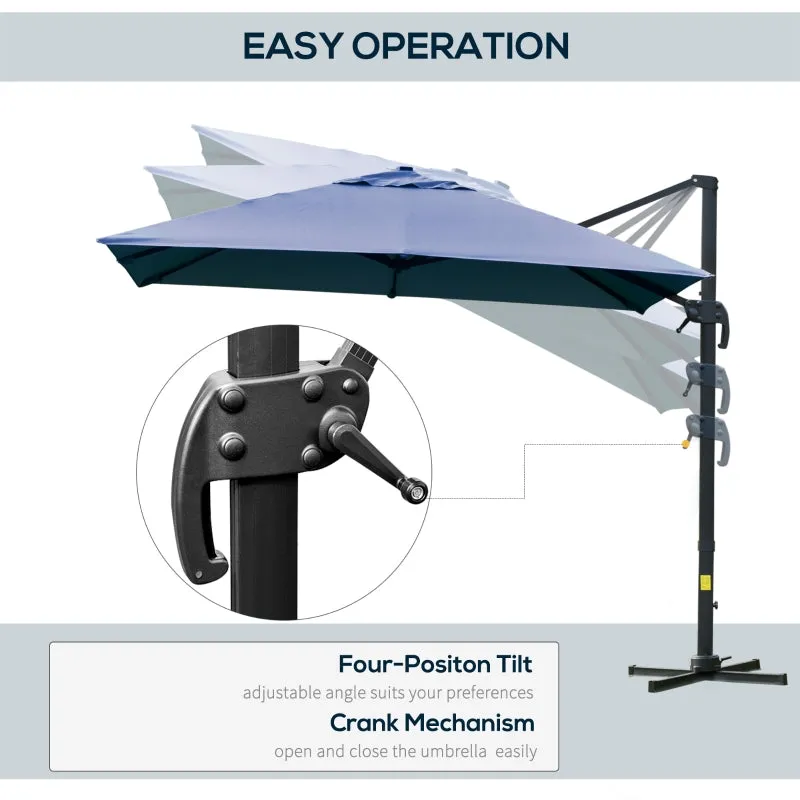 10ft. Rotatable Square Top Cantilever Umbrella - Blue