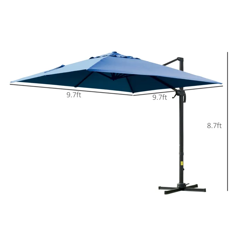 10ft. Rotatable Square Top Cantilever Umbrella - Blue