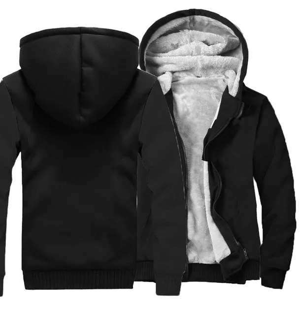 2019 new Winter Warm Hoodies wool liner tracksuits Coat men Thick Zipper Jacket male solid color no print Sweatshirt size M-4XL