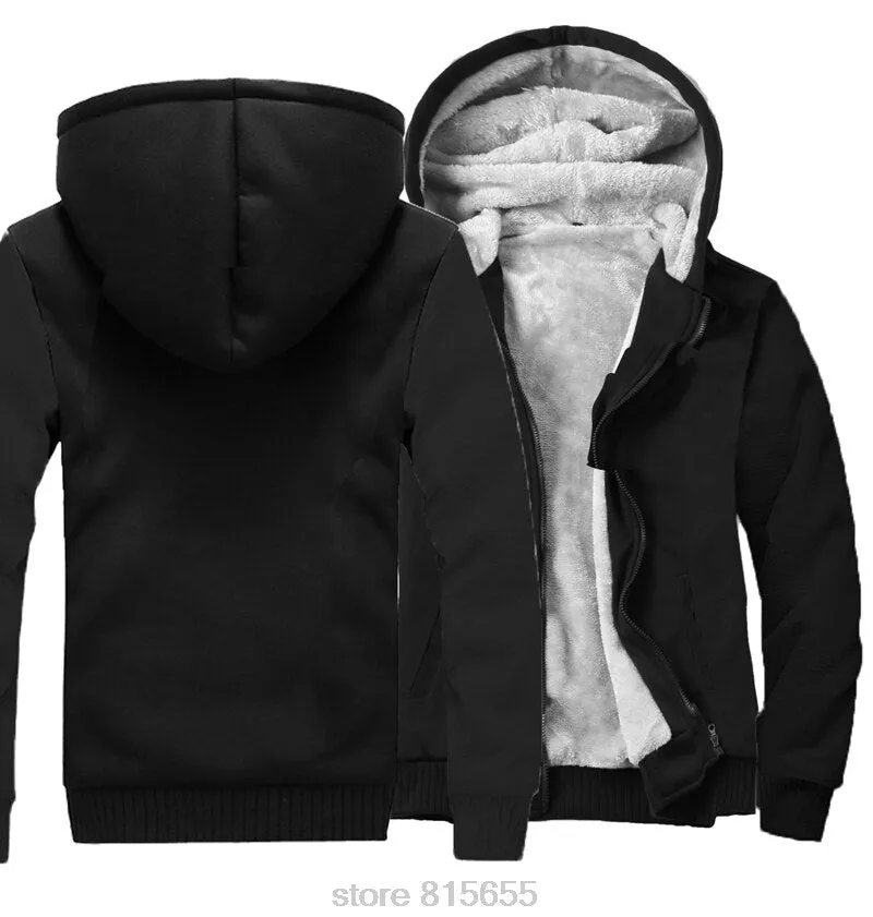 2019 new Winter Warm Hoodies wool liner tracksuits Coat men Thick Zipper Jacket male solid color no print Sweatshirt size M-4XL