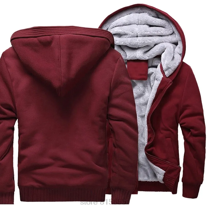 2019 new Winter Warm Hoodies wool liner tracksuits Coat men Thick Zipper Jacket male solid color no print Sweatshirt size M-4XL