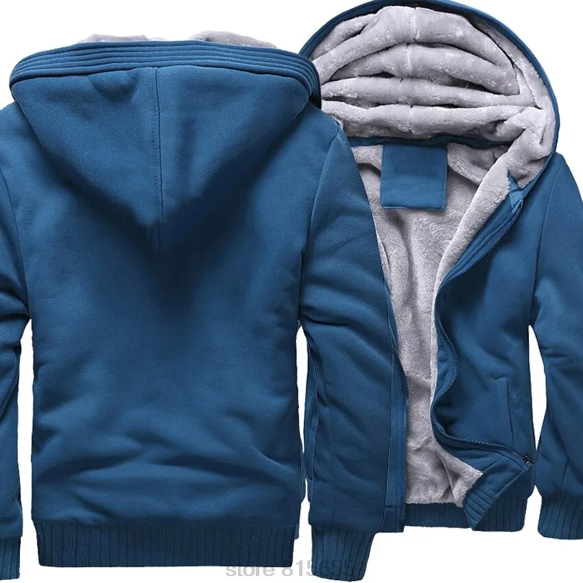 2019 new Winter Warm Hoodies wool liner tracksuits Coat men Thick Zipper Jacket male solid color no print Sweatshirt size M-4XL