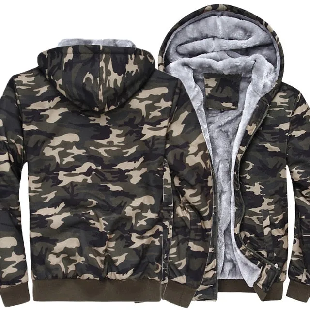2019 new Winter Warm Hoodies wool liner tracksuits Coat men Thick Zipper Jacket male solid color no print Sweatshirt size M-4XL