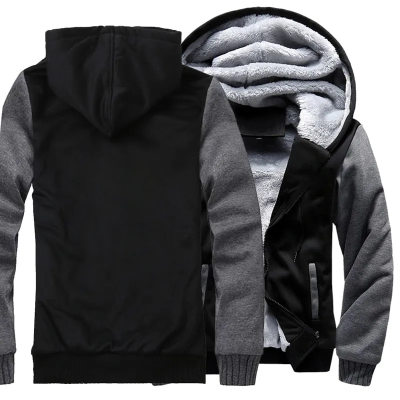 2019 new Winter Warm Hoodies wool liner tracksuits Coat men Thick Zipper Jacket male solid color no print Sweatshirt size M-4XL