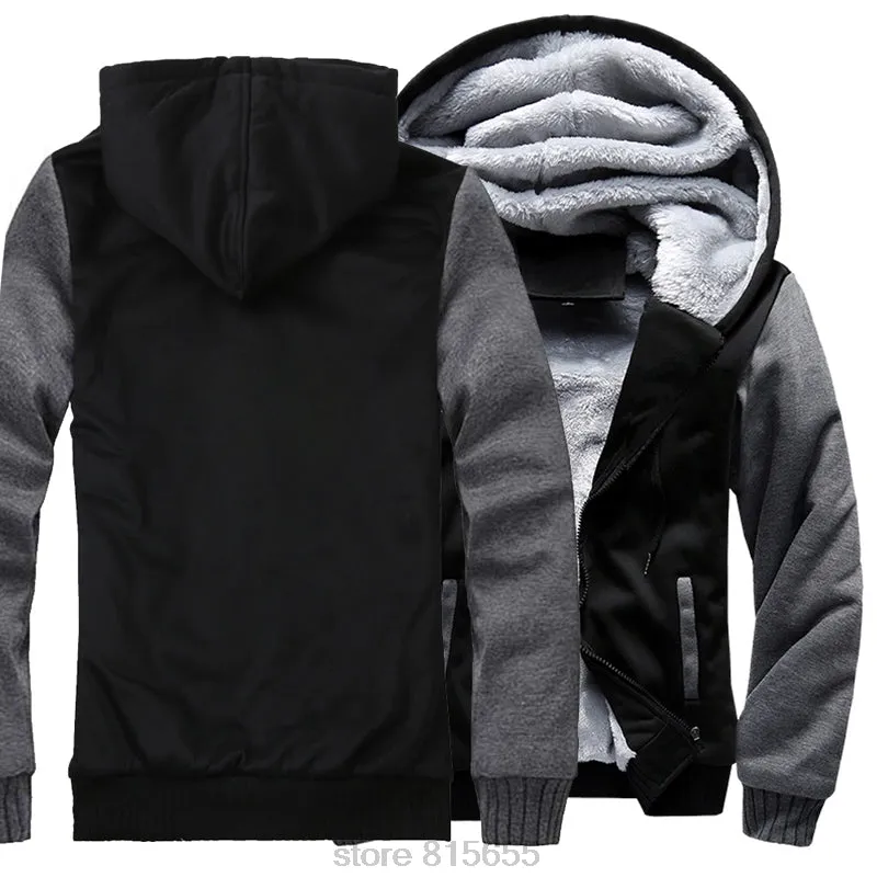 2019 new Winter Warm Hoodies wool liner tracksuits Coat men Thick Zipper Jacket male solid color no print Sweatshirt size M-4XL