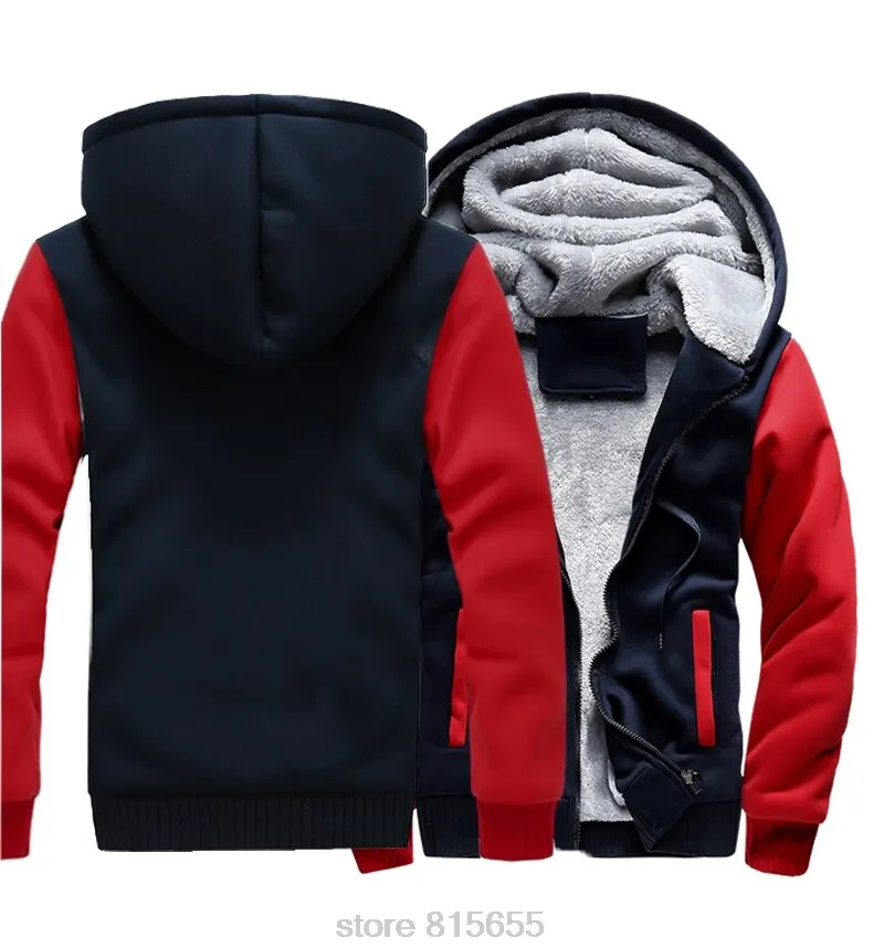 2019 new Winter Warm Hoodies wool liner tracksuits Coat men Thick Zipper Jacket male solid color no print Sweatshirt size M-4XL