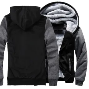 2019 new Winter Warm Hoodies wool liner tracksuits Coat men Thick Zipper Jacket male solid color no print Sweatshirt size M-4XL
