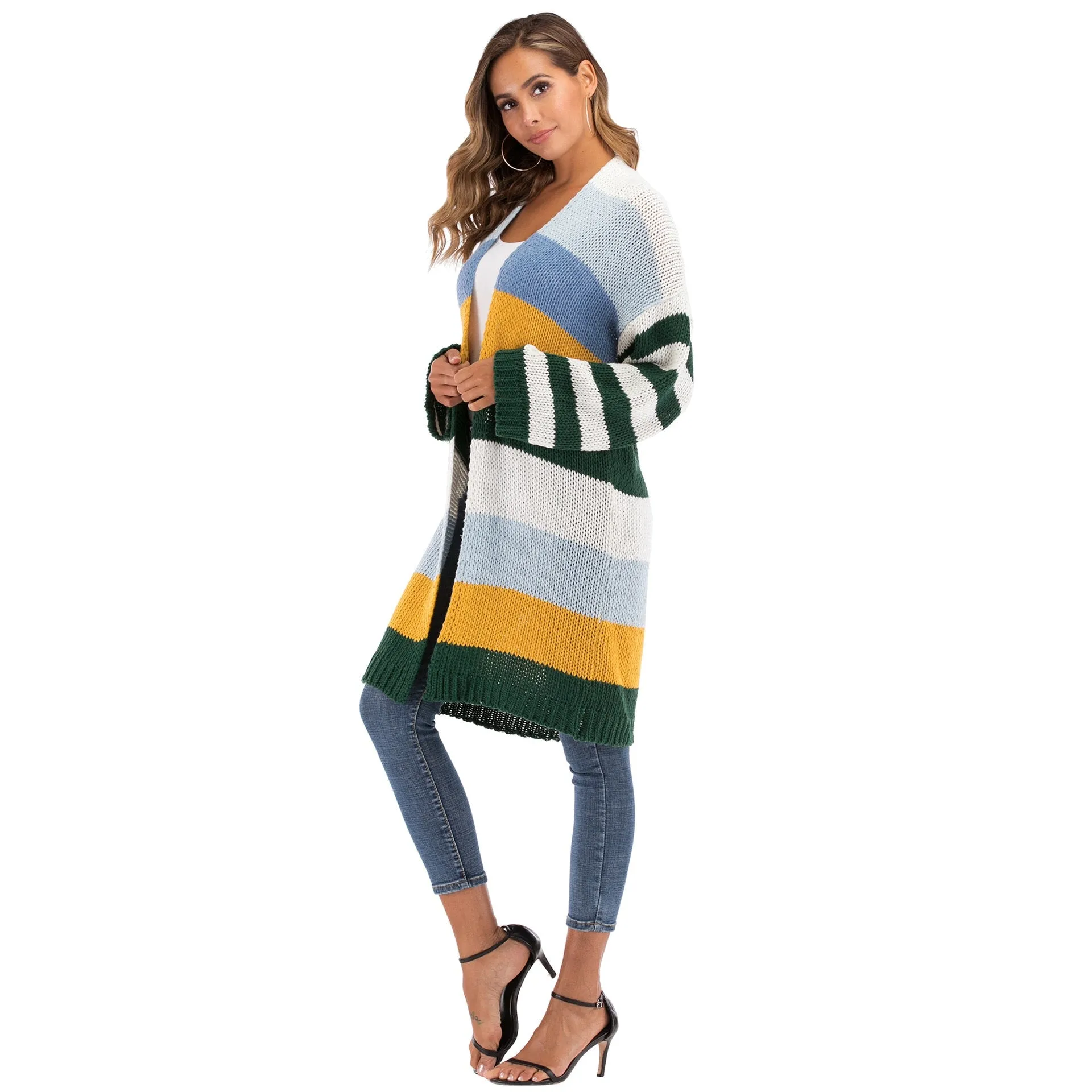 [2020] WOMEN'S Winter Coat Warm Cross Border Casual Long Joint Contrast