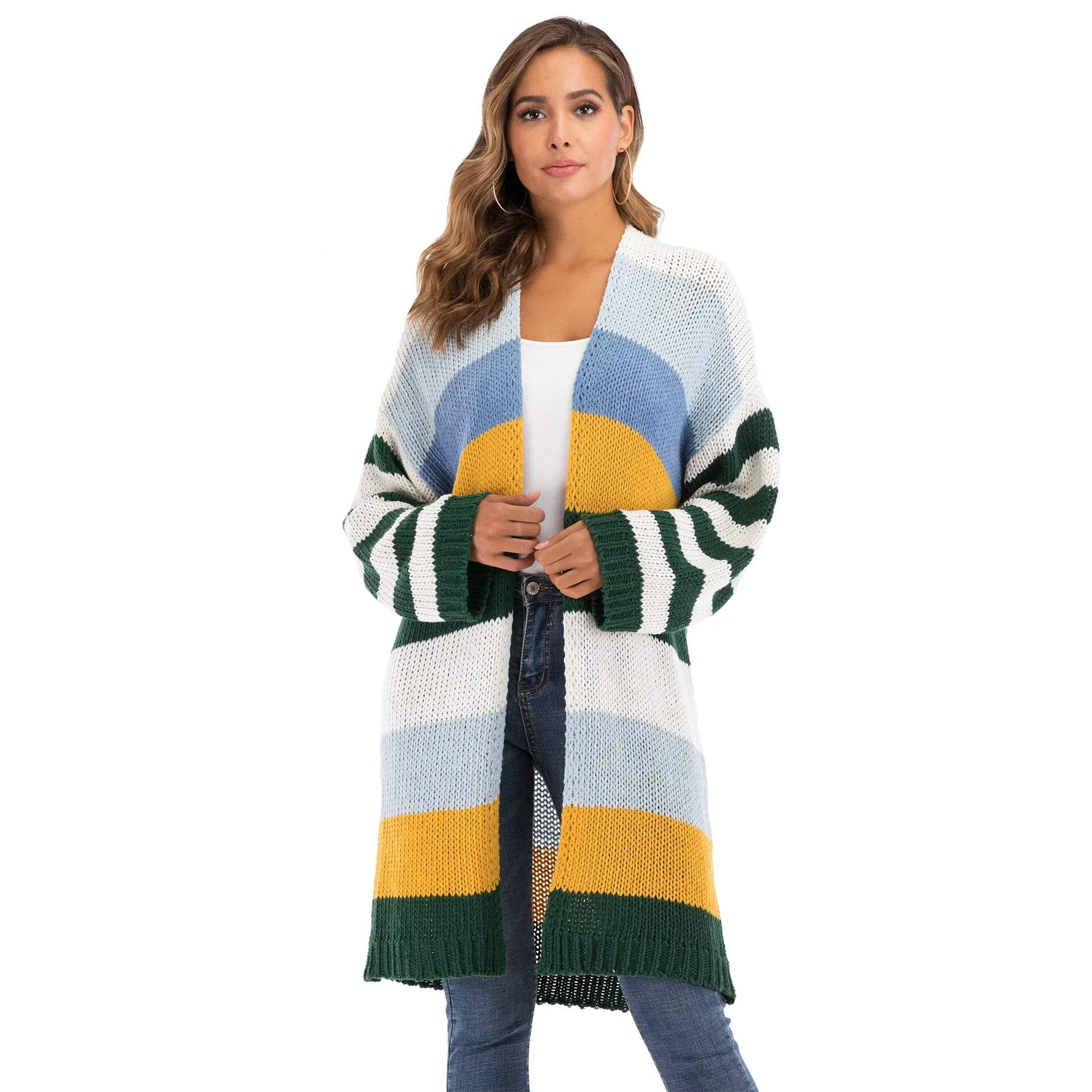[2020] WOMEN'S Winter Coat Warm Cross Border Casual Long Joint Contrast