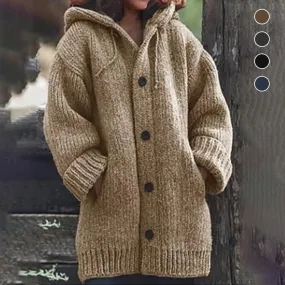 2023 NEW Button Down Hooded Knitted Cardigan👚