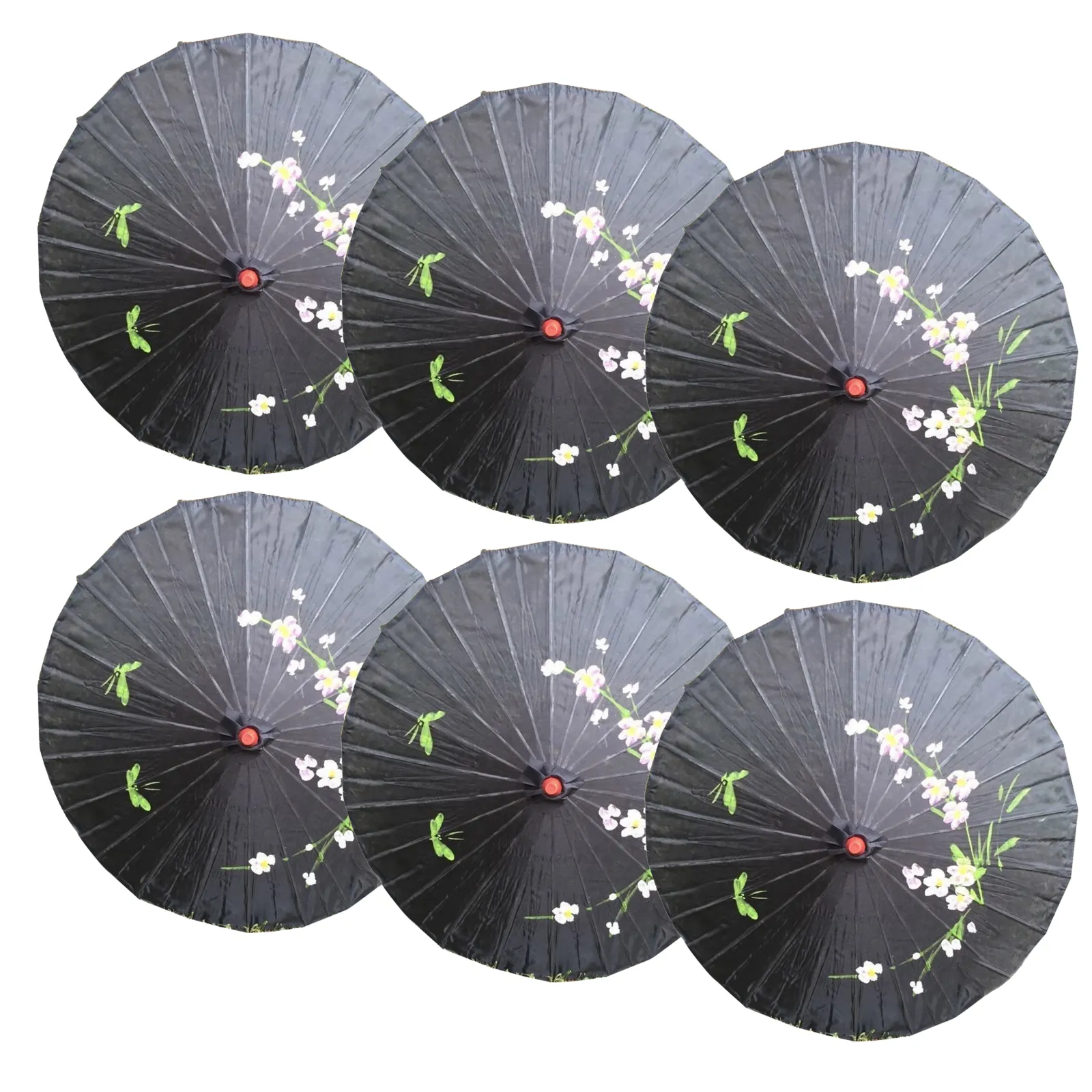 6x PARASOL UMBRELLA Chinese Japanese Bamboo Flower Pattern 80cm Large BULK
