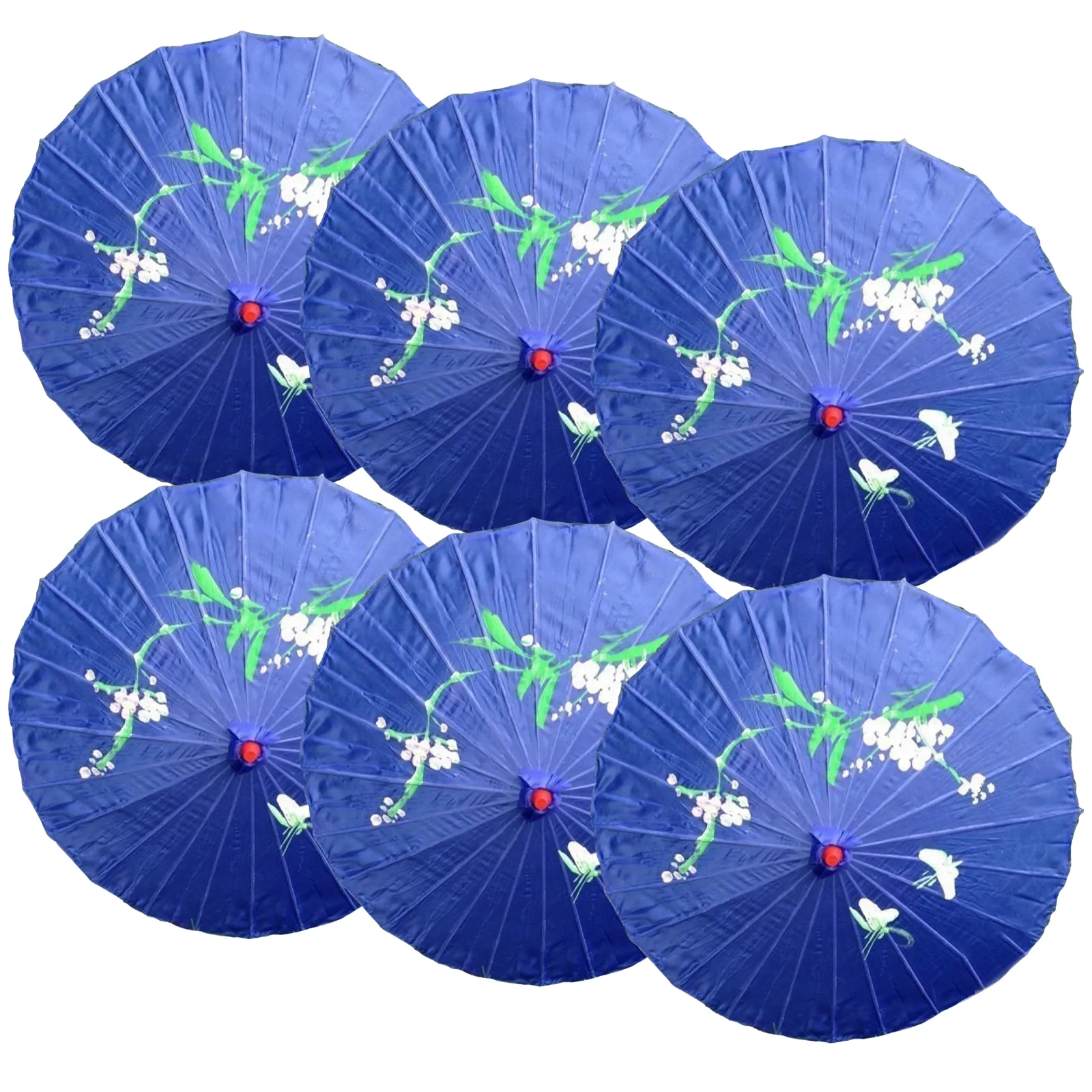 6x PARASOL UMBRELLA Chinese Japanese Bamboo Flower Pattern 80cm Large BULK