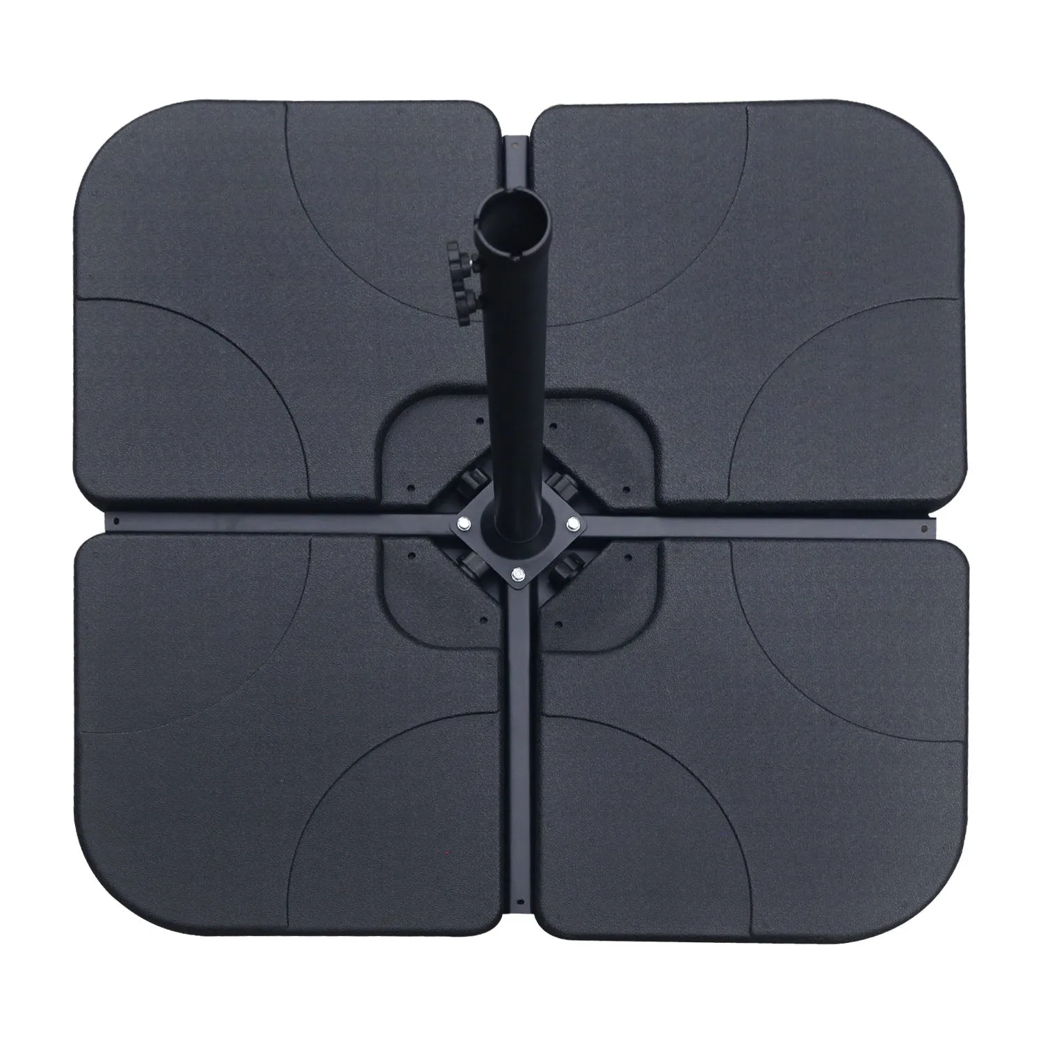 ABCCANOPY 132lbs/136lbs/170lbs Fan Shaped Cantilever Offset Umbrella Fillable Base (4pc)