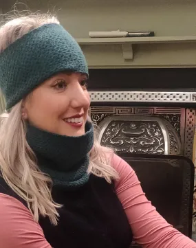 Annie Glue Textured Headband in Forest Green
