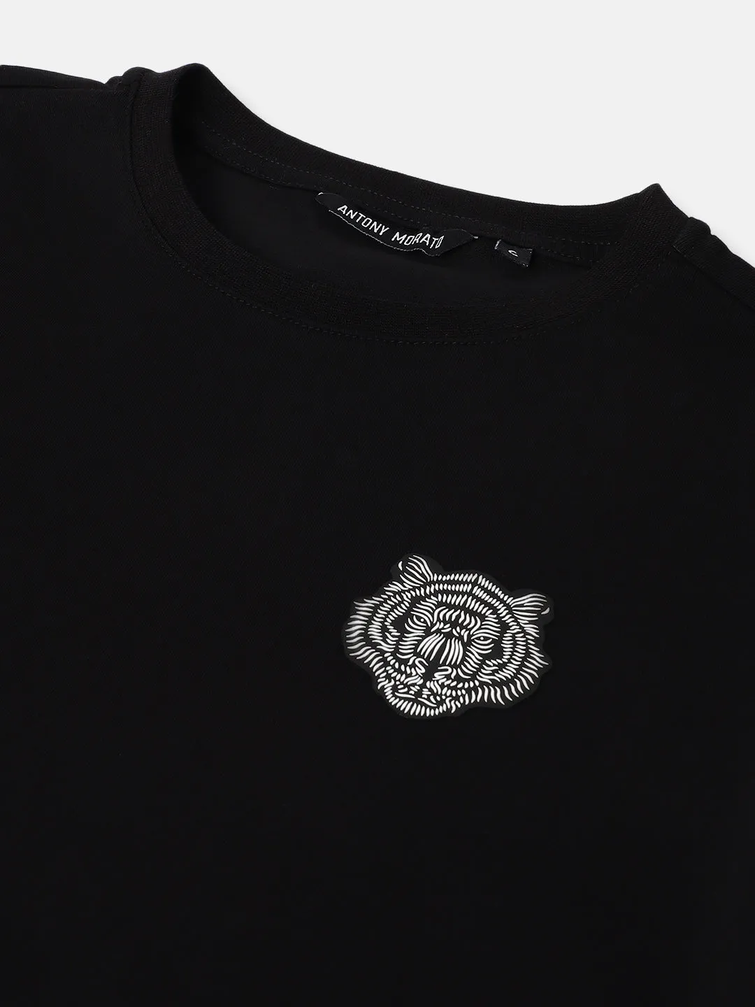 Antony Morato Boys Black Solid Round Neck Short Sleeves T-Shirt