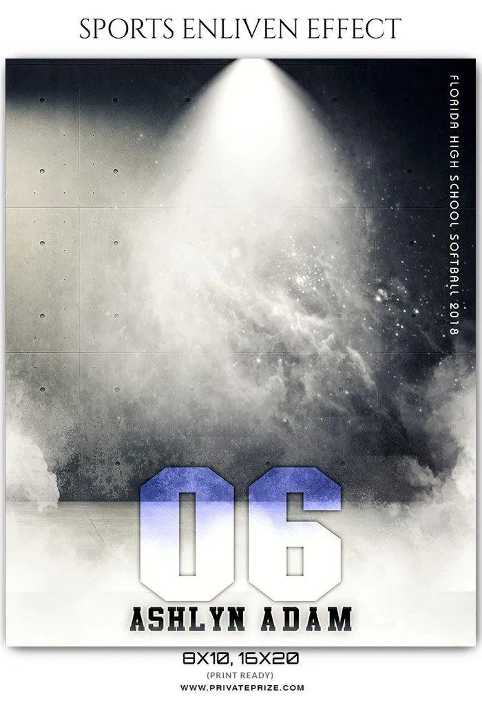 Ashlyn Adam - Softball Sports Enliven Effect Photography Template