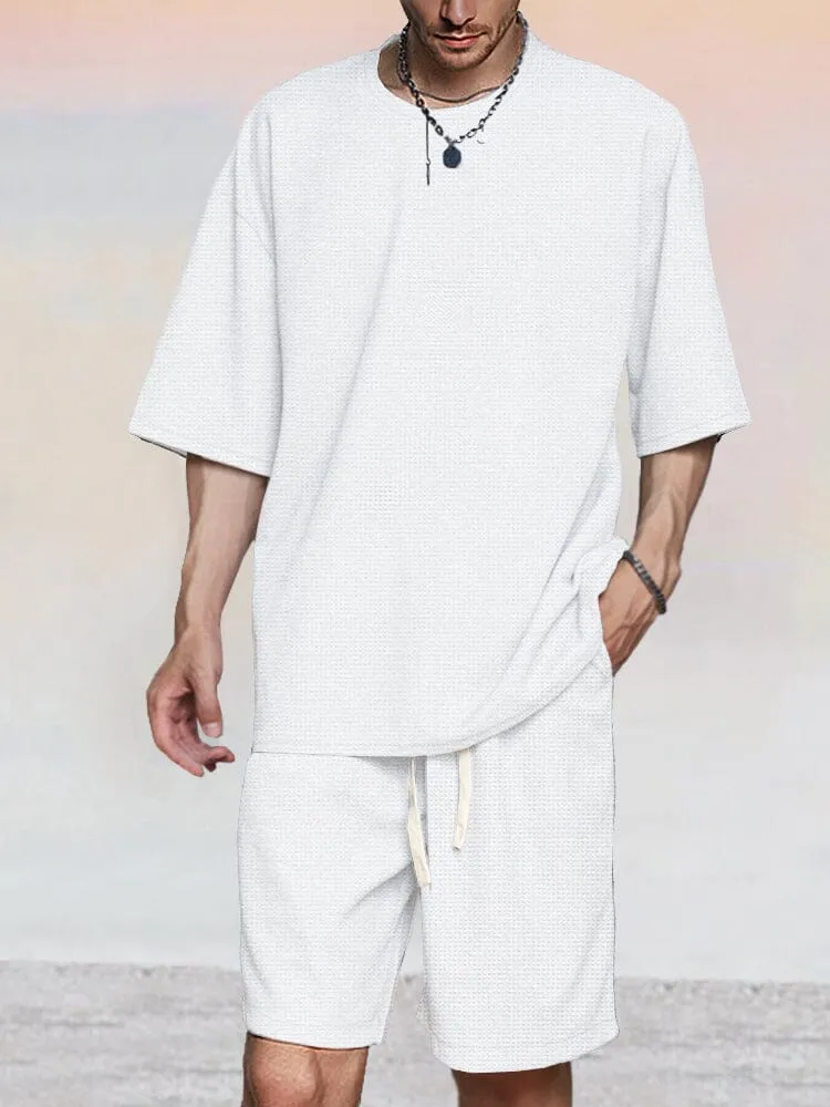 Athleisure Waffle 2-Piece T-shirt Set
