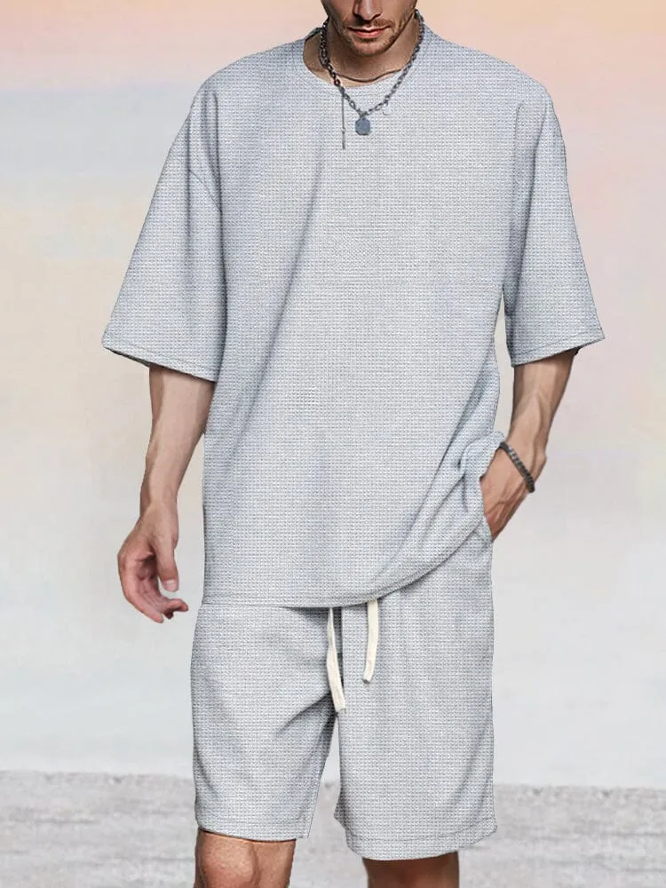 Athleisure Waffle 2-Piece T-shirt Set