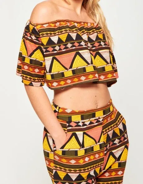Aztec Bardot Co-ord Set