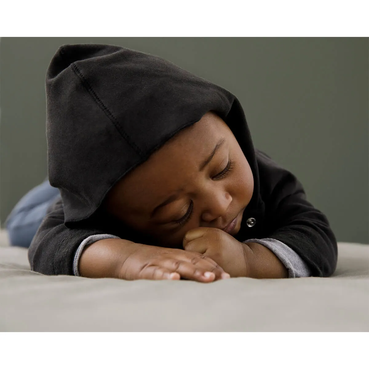 Baby Hooded Cardigan in Nearly Black by Gray Label - Last One In Stock - 0-3 Months
