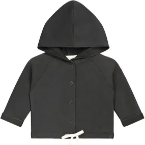 Baby Hooded Cardigan in Nearly Black by Gray Label - Last One In Stock - 0-3 Months