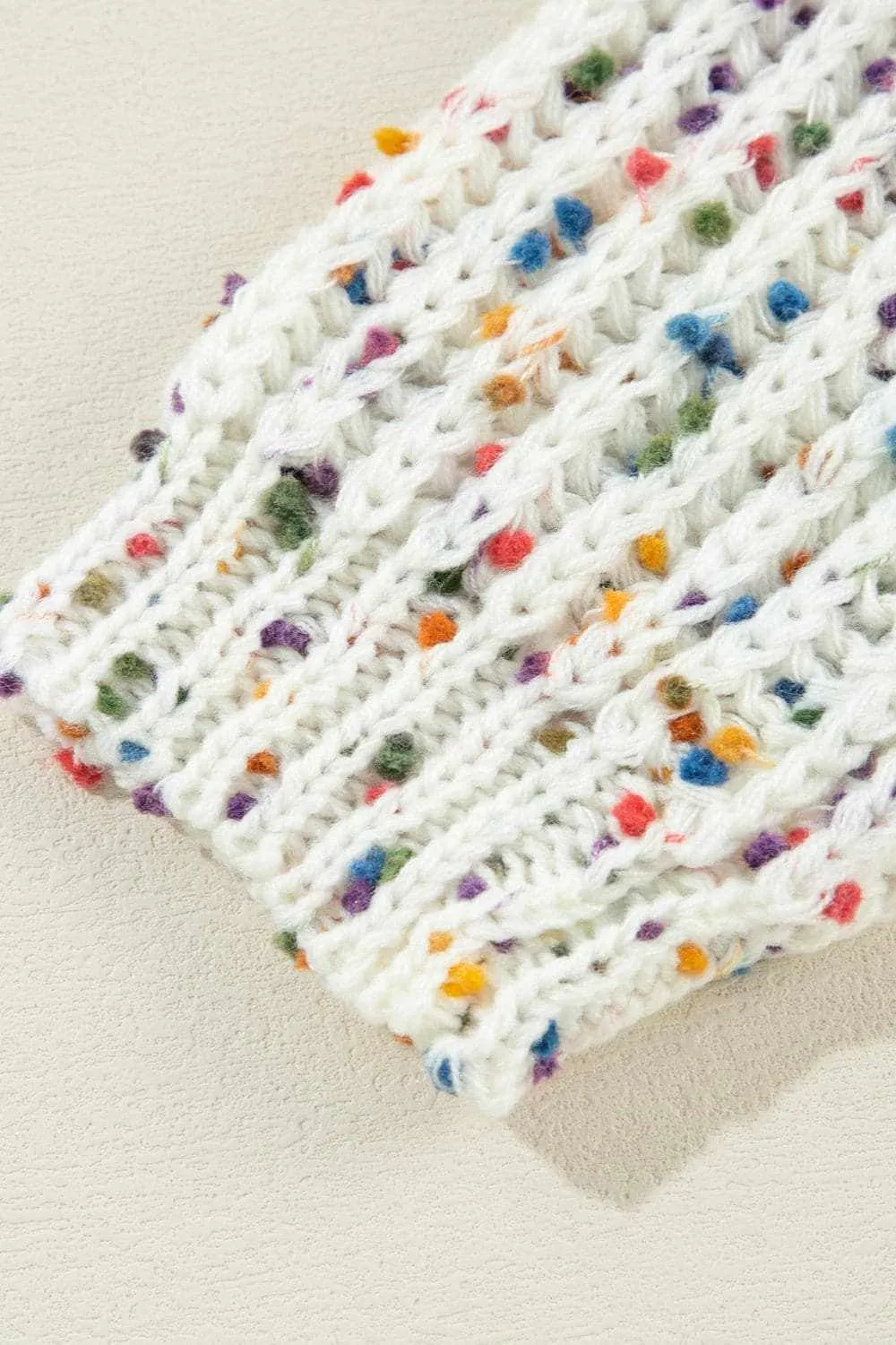 Backless confetti-knit pullover