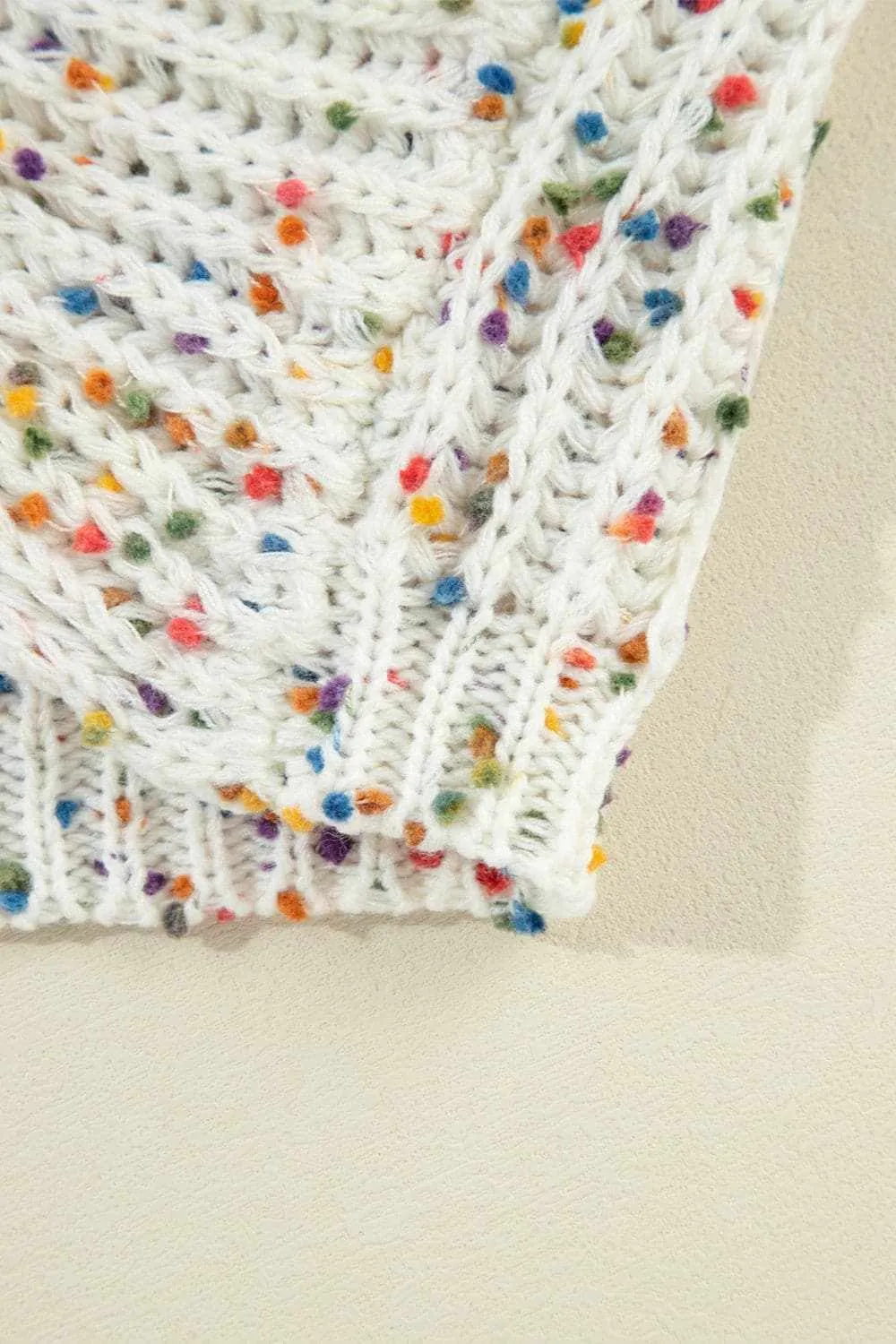 Backless confetti-knit pullover