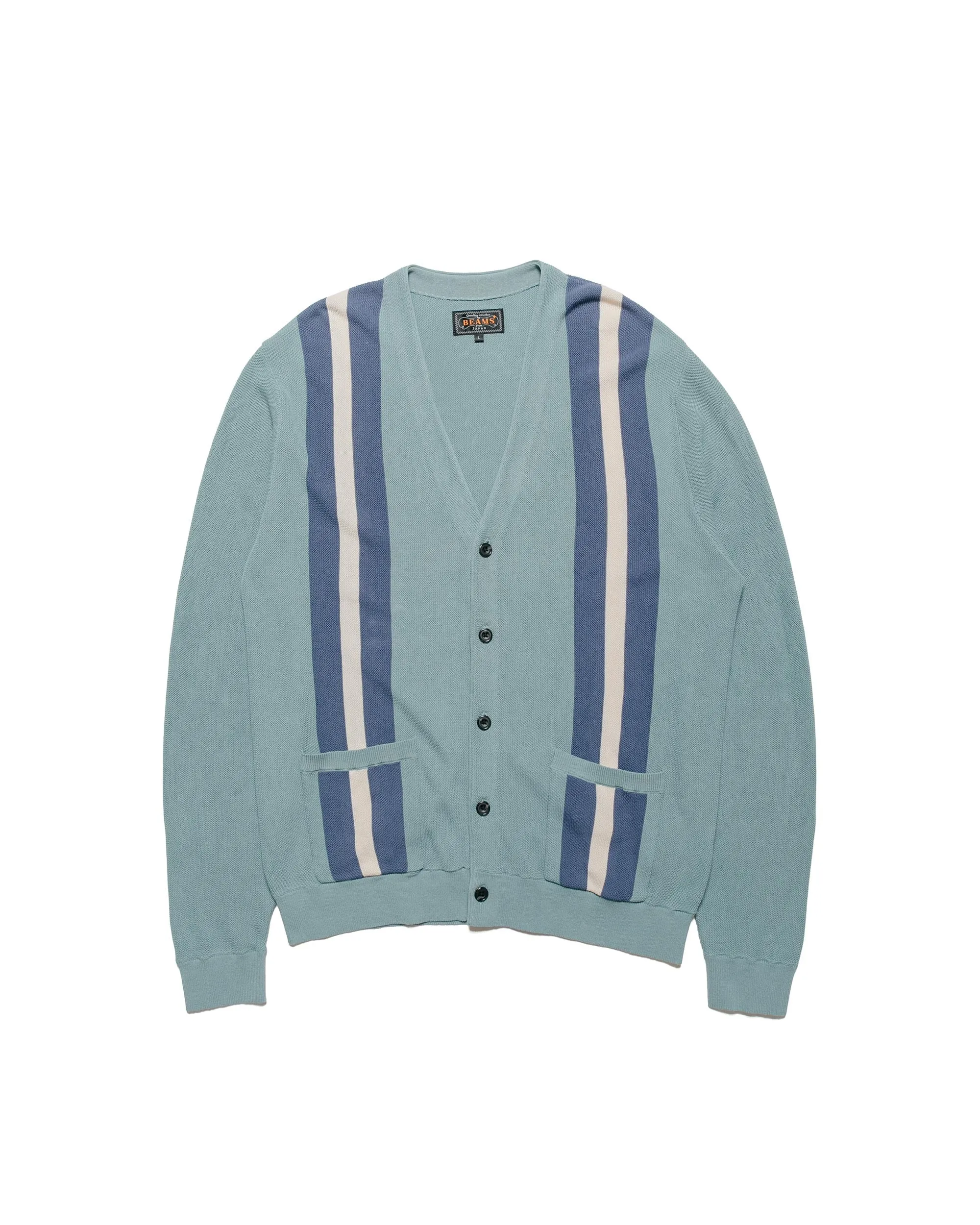 Beams Plus Cardigan Stripe Sax