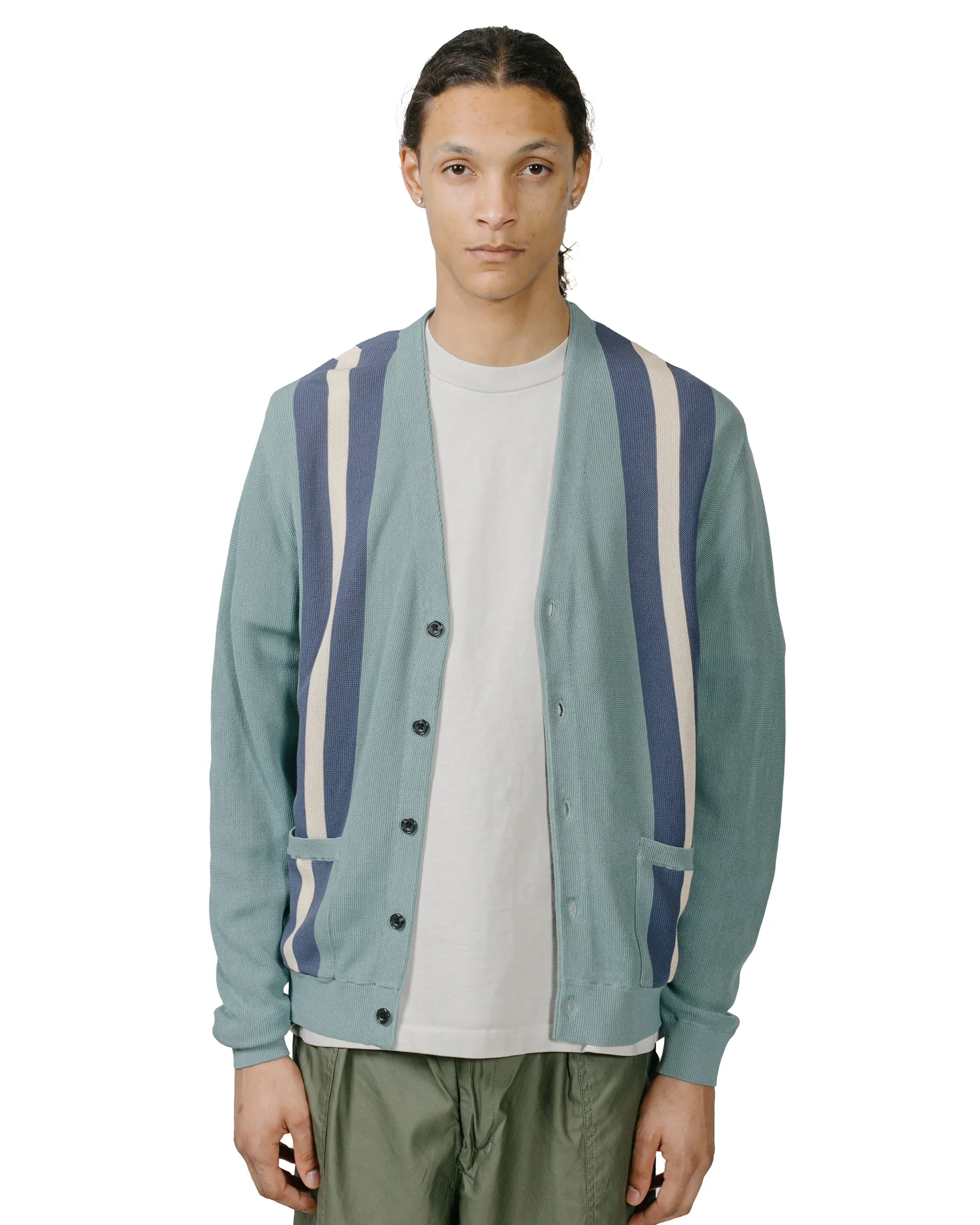 Beams Plus Cardigan Stripe Sax