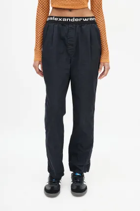 Black & White Straight Leg Logo Trouser