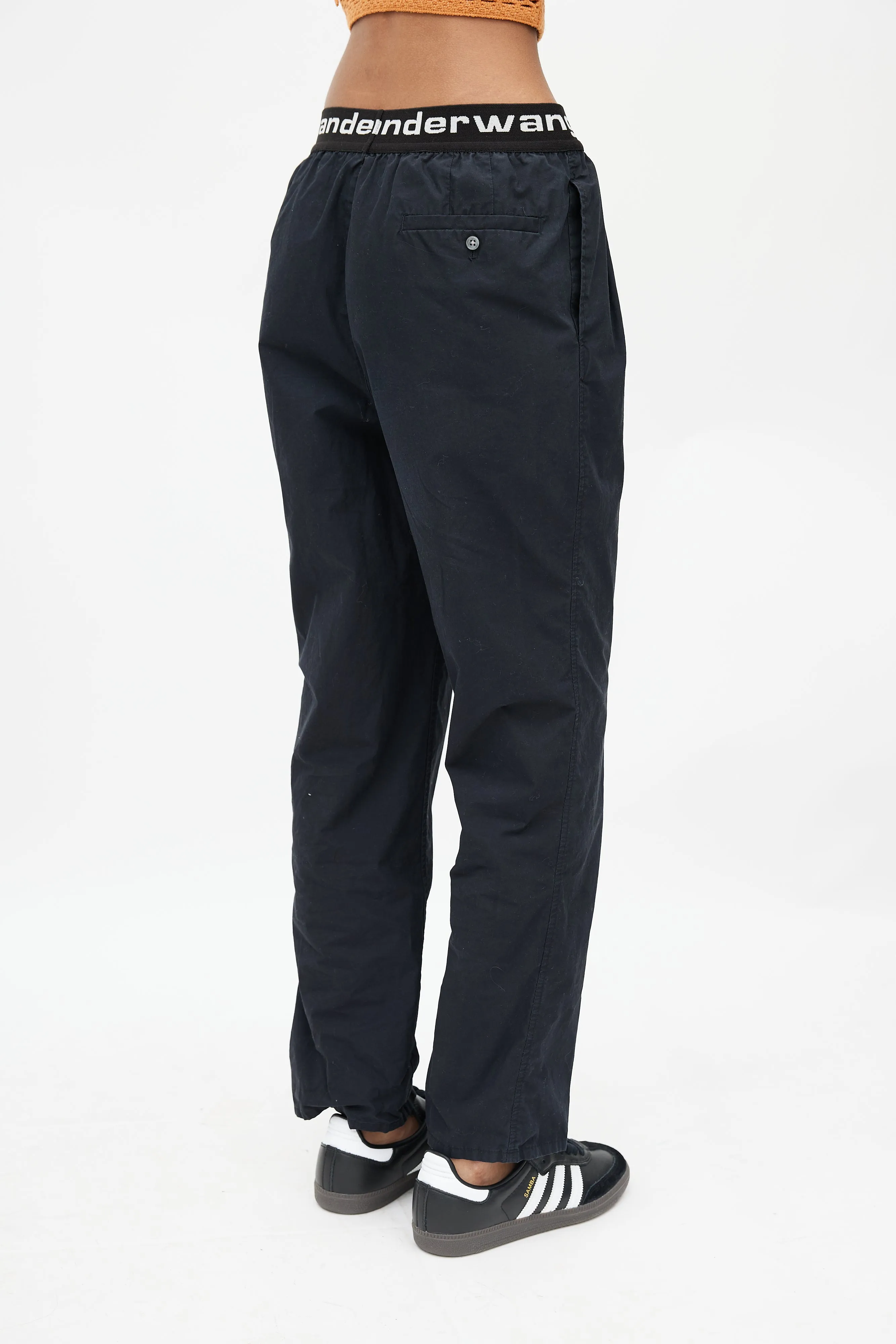 Black & White Straight Leg Logo Trouser