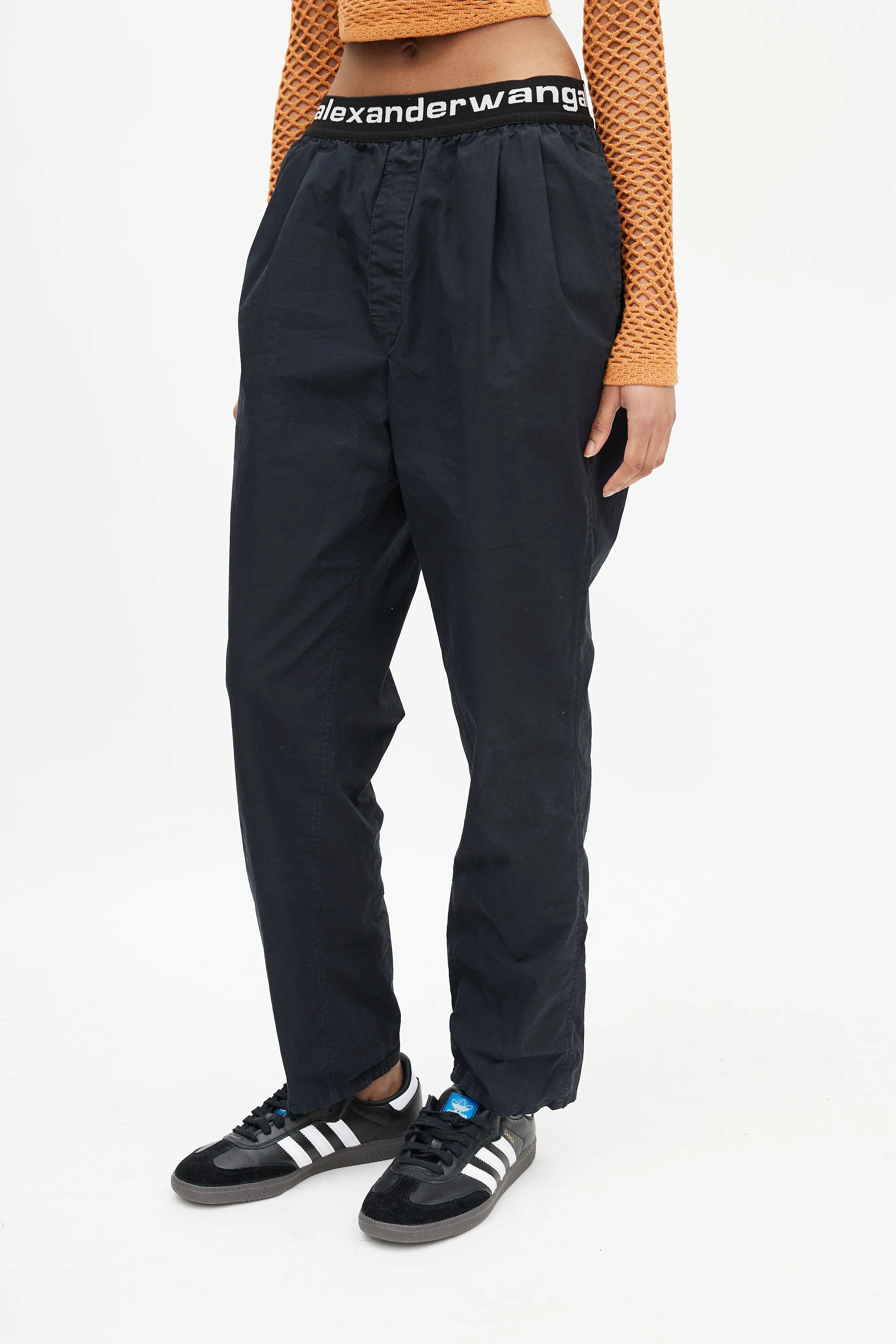Black & White Straight Leg Logo Trouser