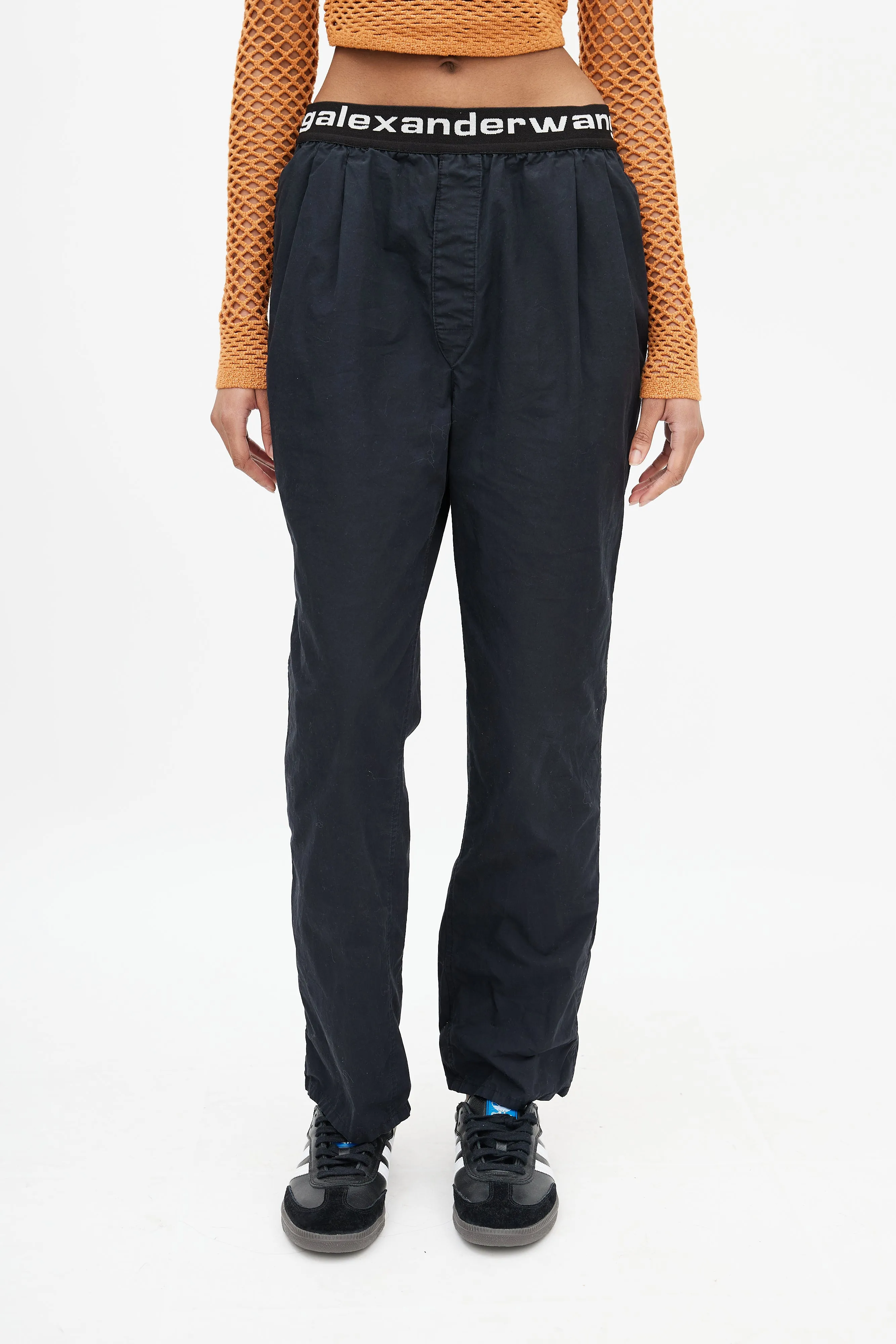 Black & White Straight Leg Logo Trouser