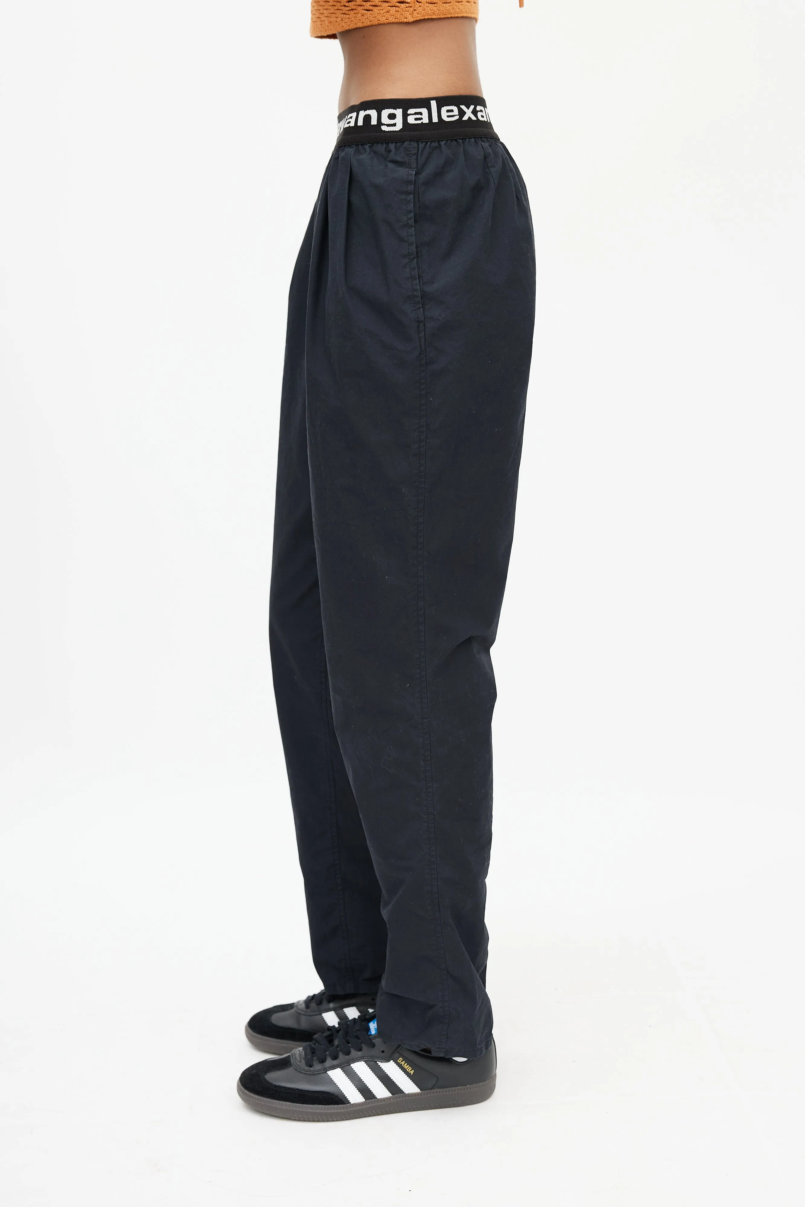 Black & White Straight Leg Logo Trouser