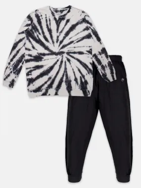 Boys Tie & Dye Tee & Solid Track Pant Set