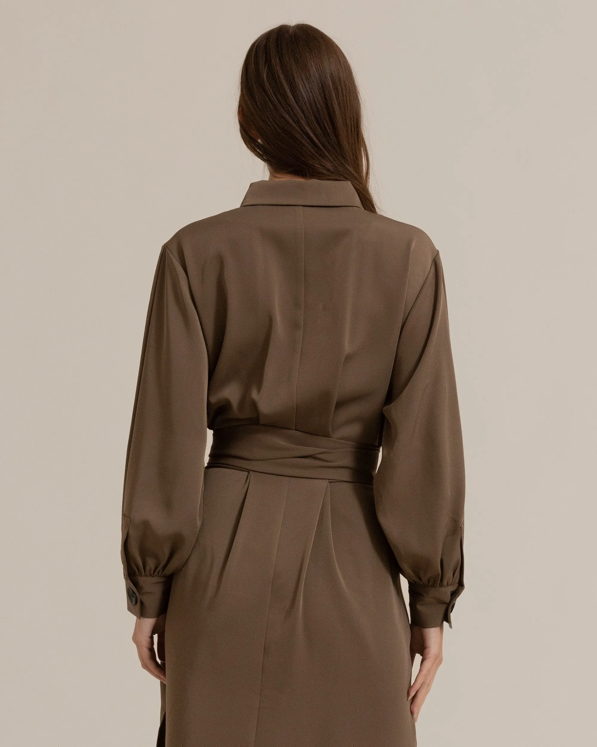 Brenda Tie-Front Shirt Dress