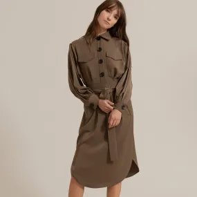 Brenda Tie-Front Shirt Dress