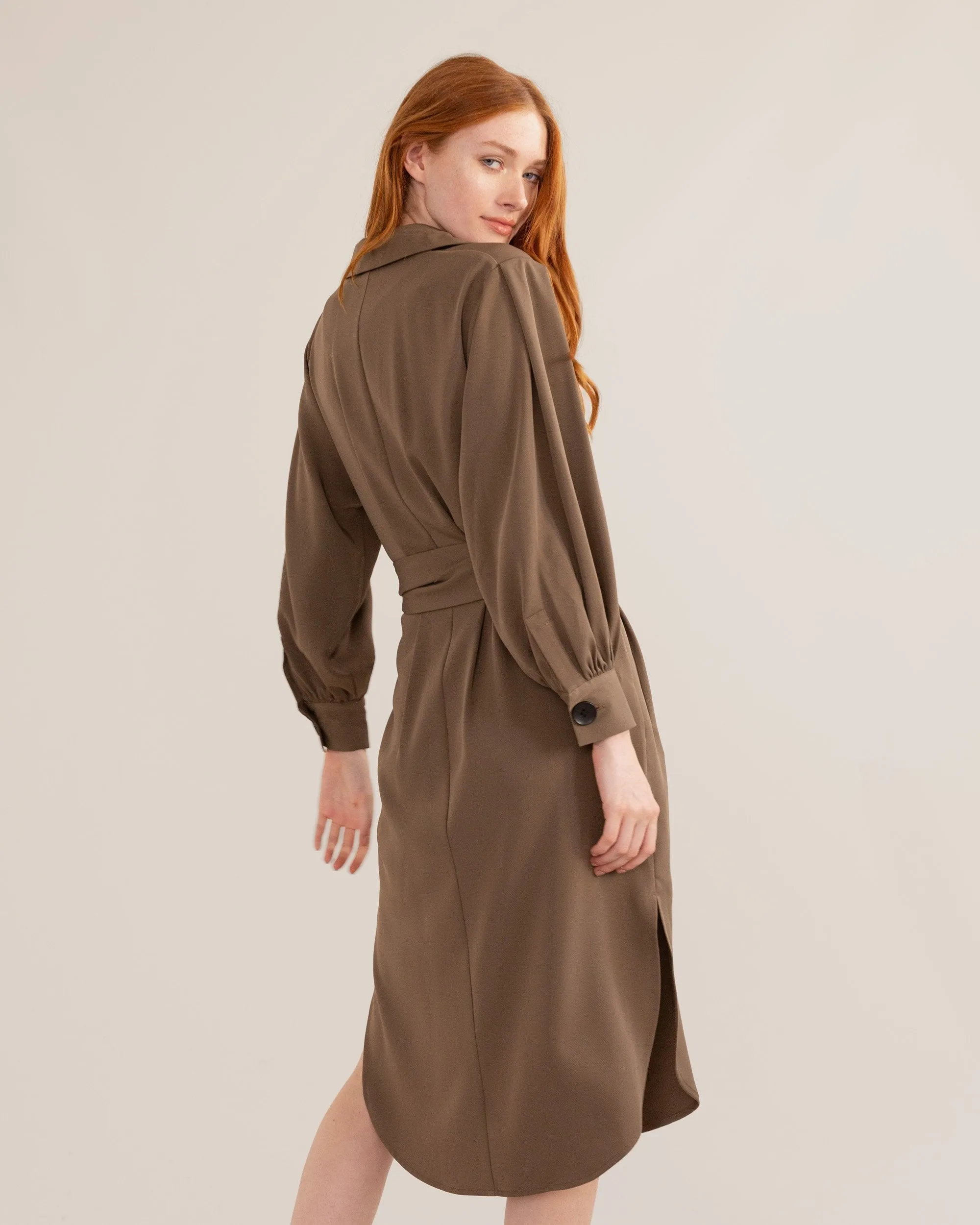 Brenda Tie-Front Shirt Dress