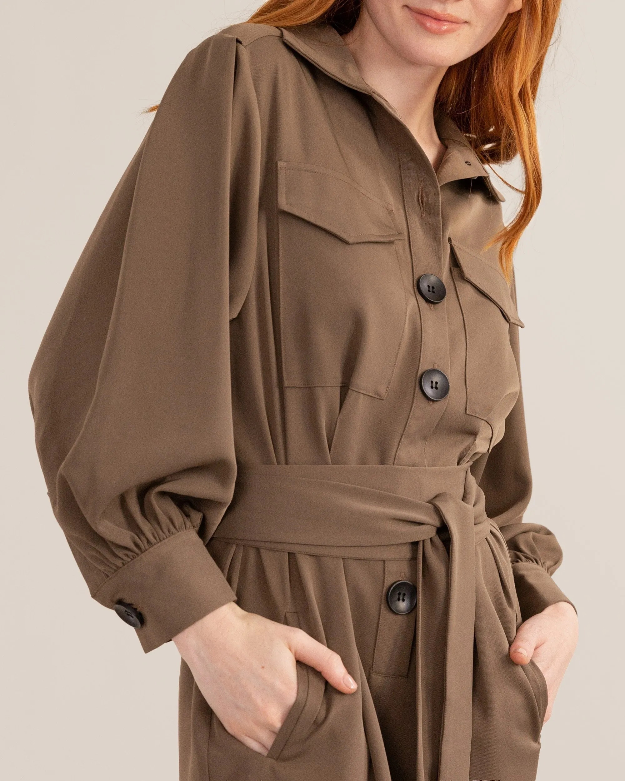 Brenda Tie-Front Shirt Dress