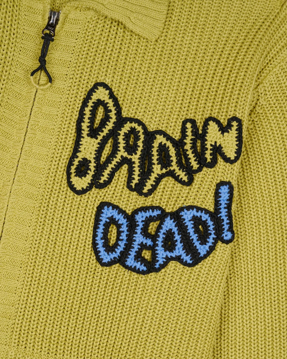 Buggin' Out Crochet Zip Cardigan - Olive