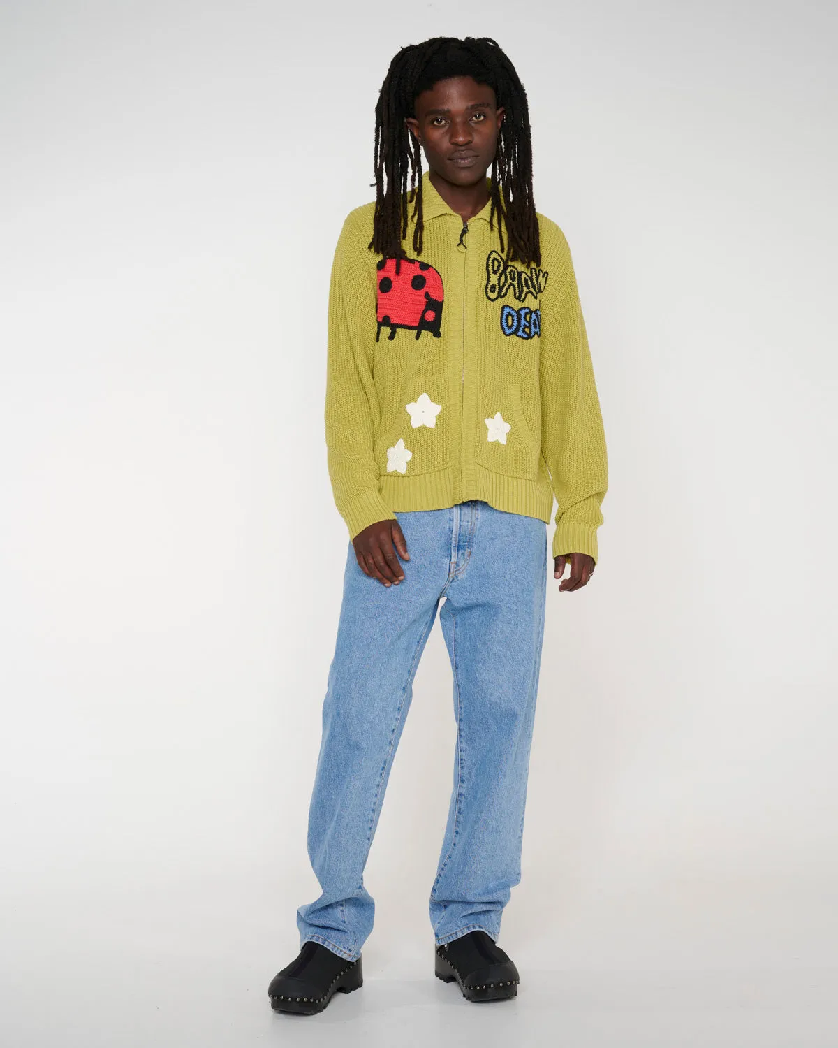 Buggin' Out Crochet Zip Cardigan - Olive