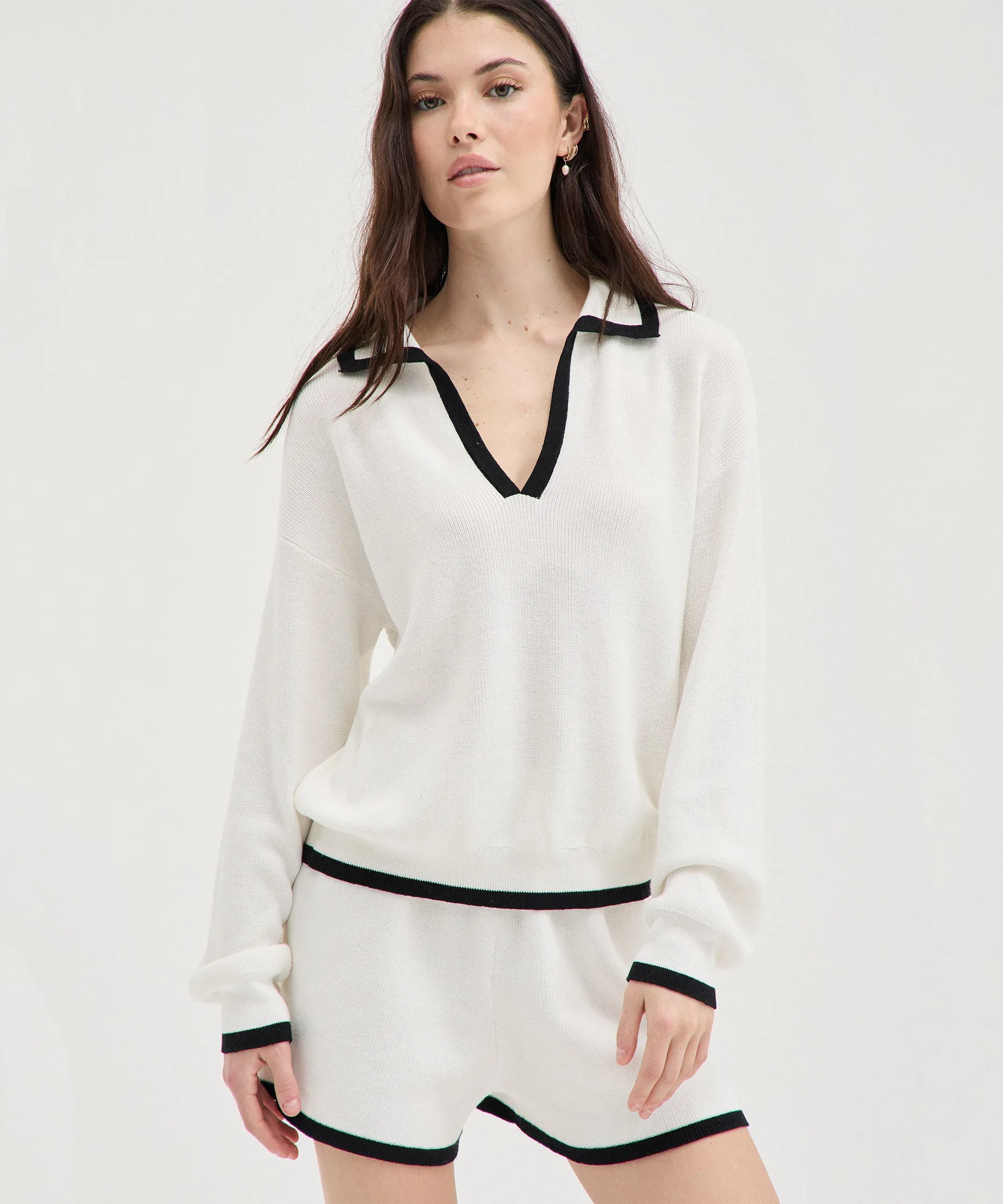 Contrast Polo Knit