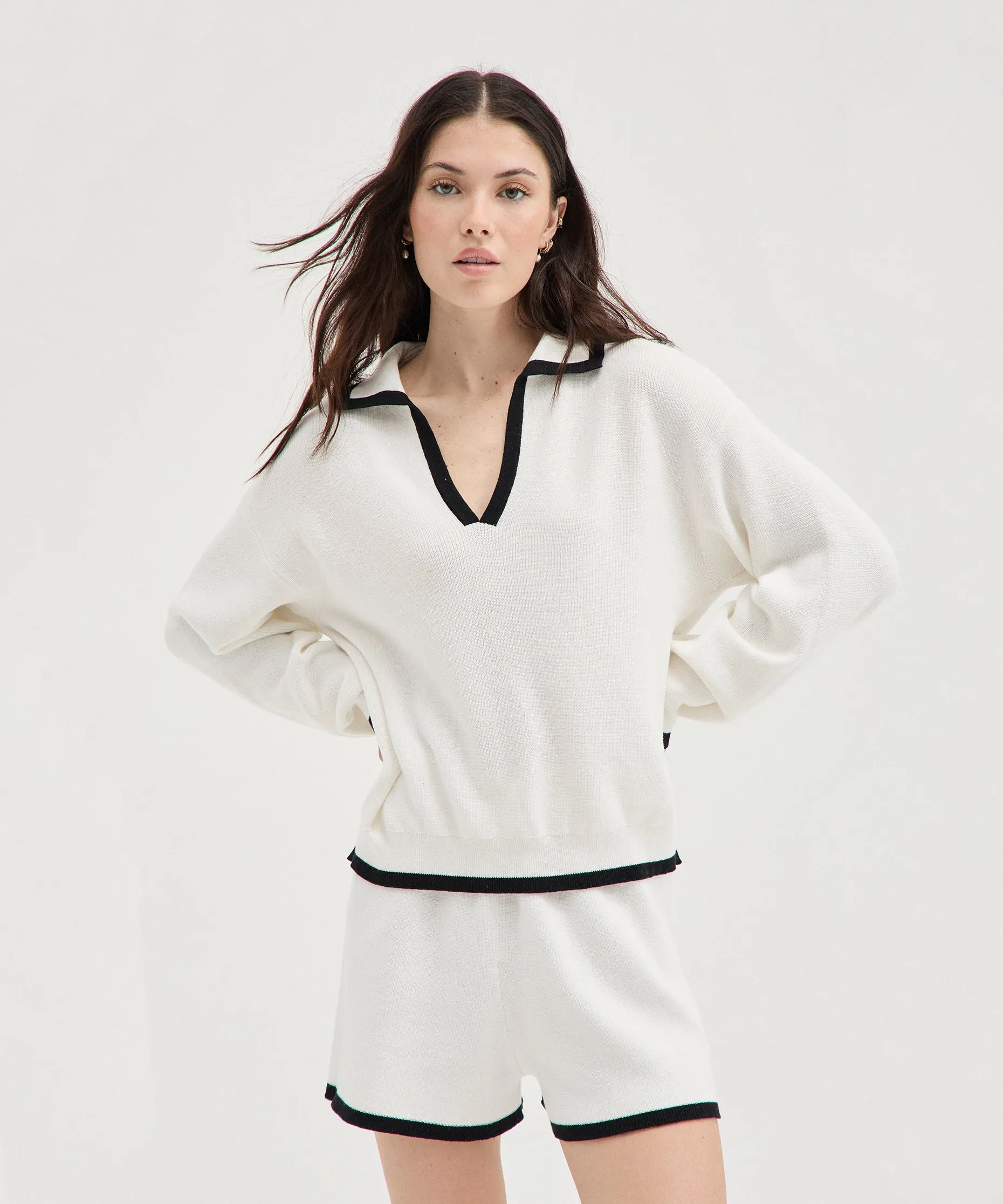 Contrast Polo Knit