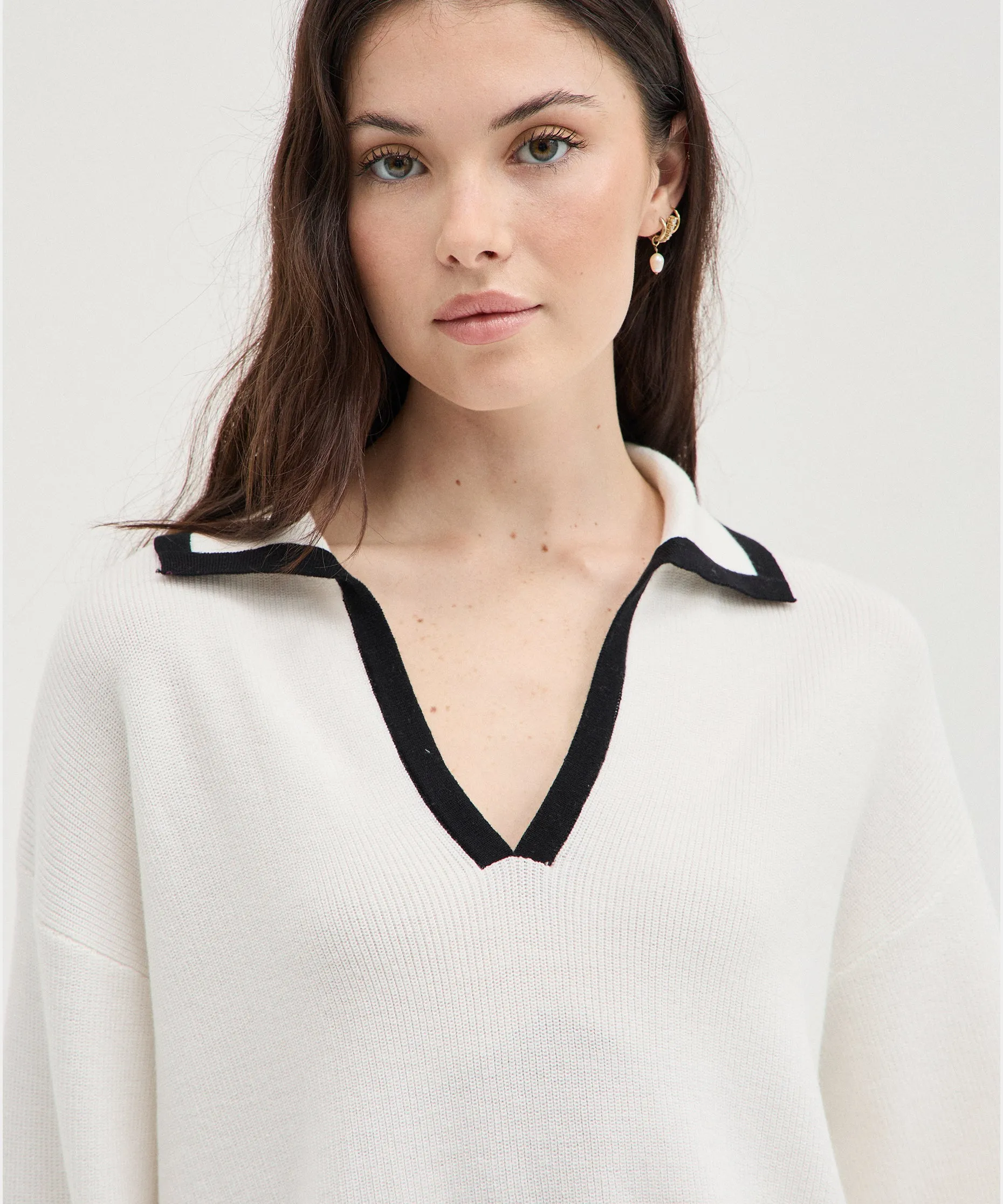 Contrast Polo Knit
