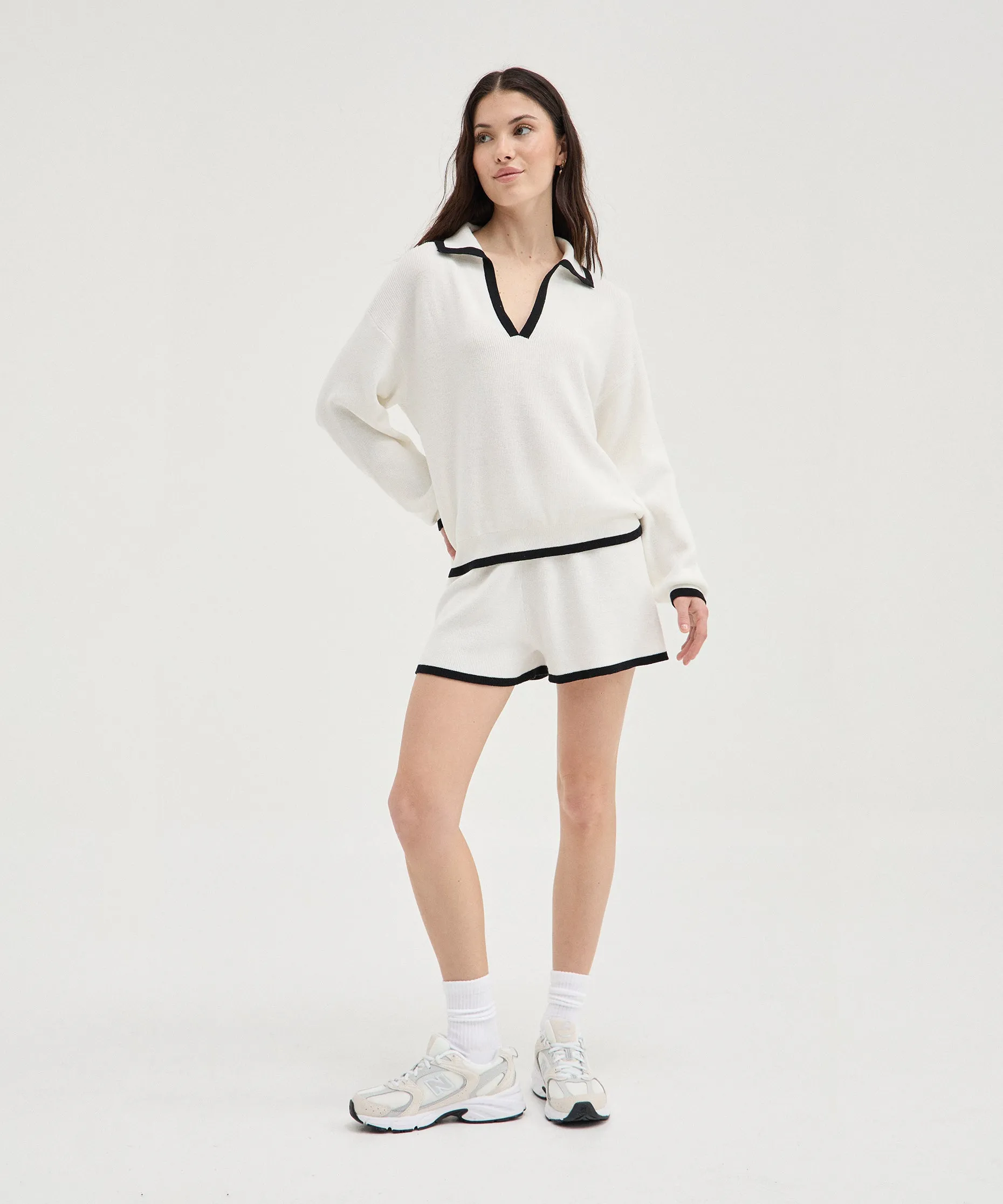Contrast Polo Knit