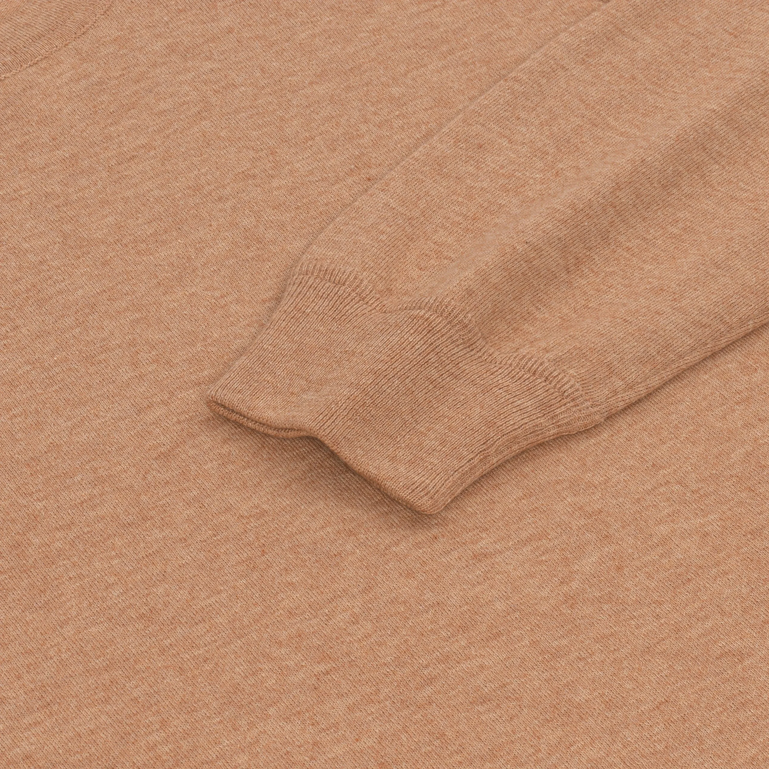 Crew-Neck Cotton-Cashmere Blend Pullover in Orange Melange