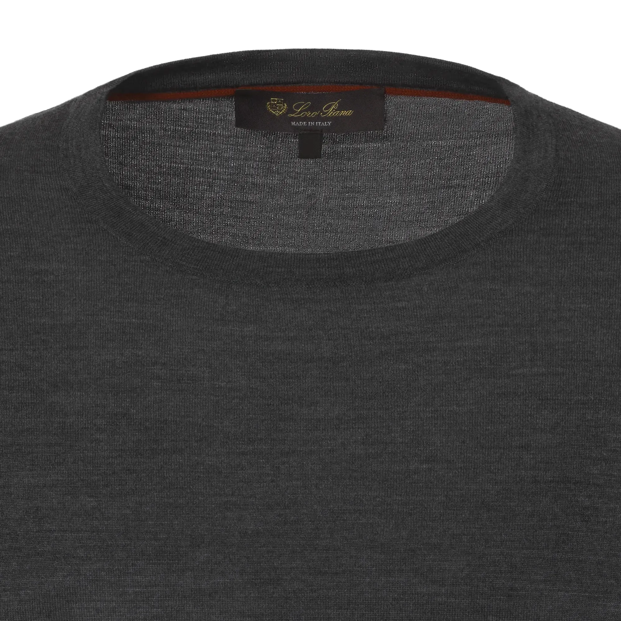 Crew-Neck Virgin Wool Pullover in Dark Grey