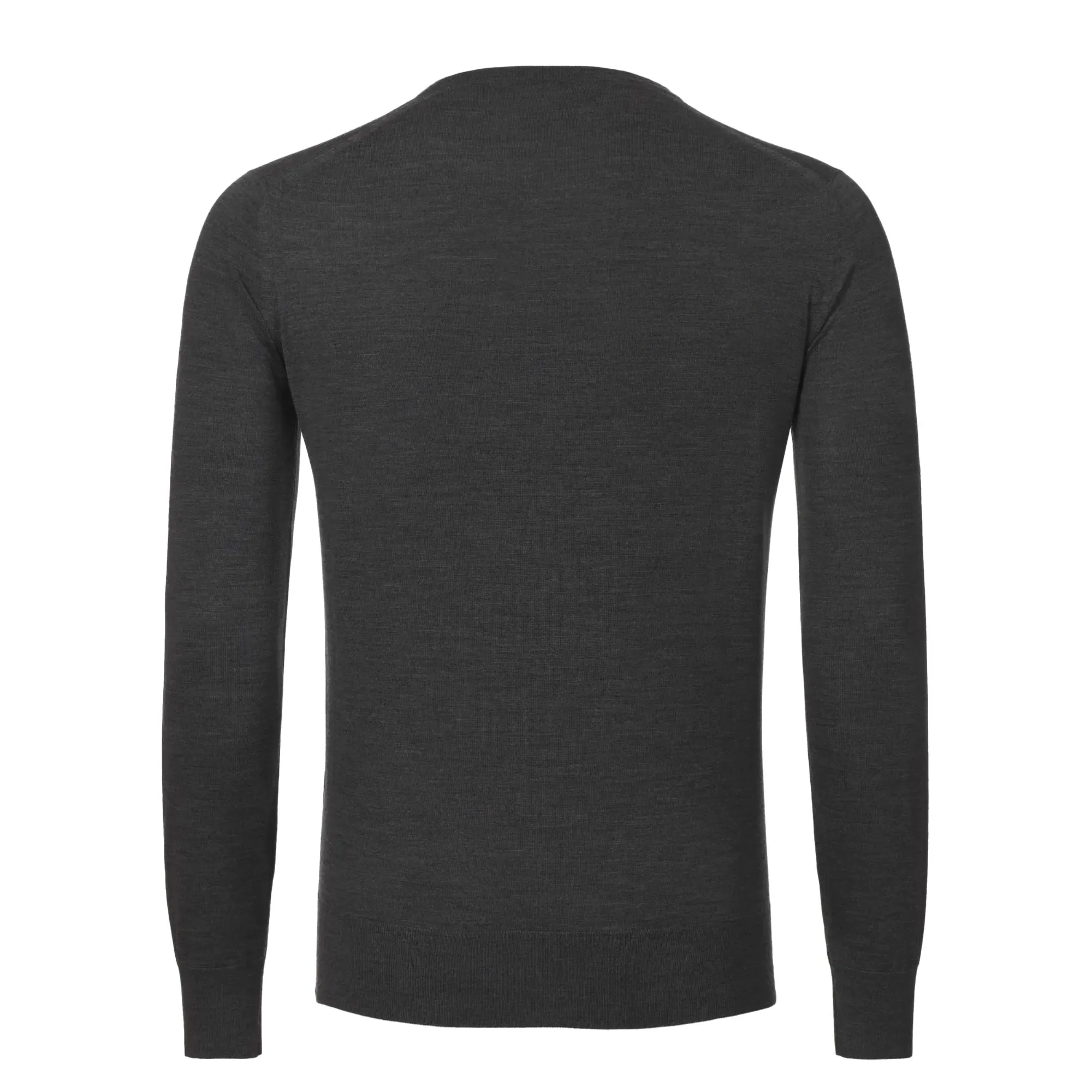 Crew-Neck Virgin Wool Pullover in Dark Grey
