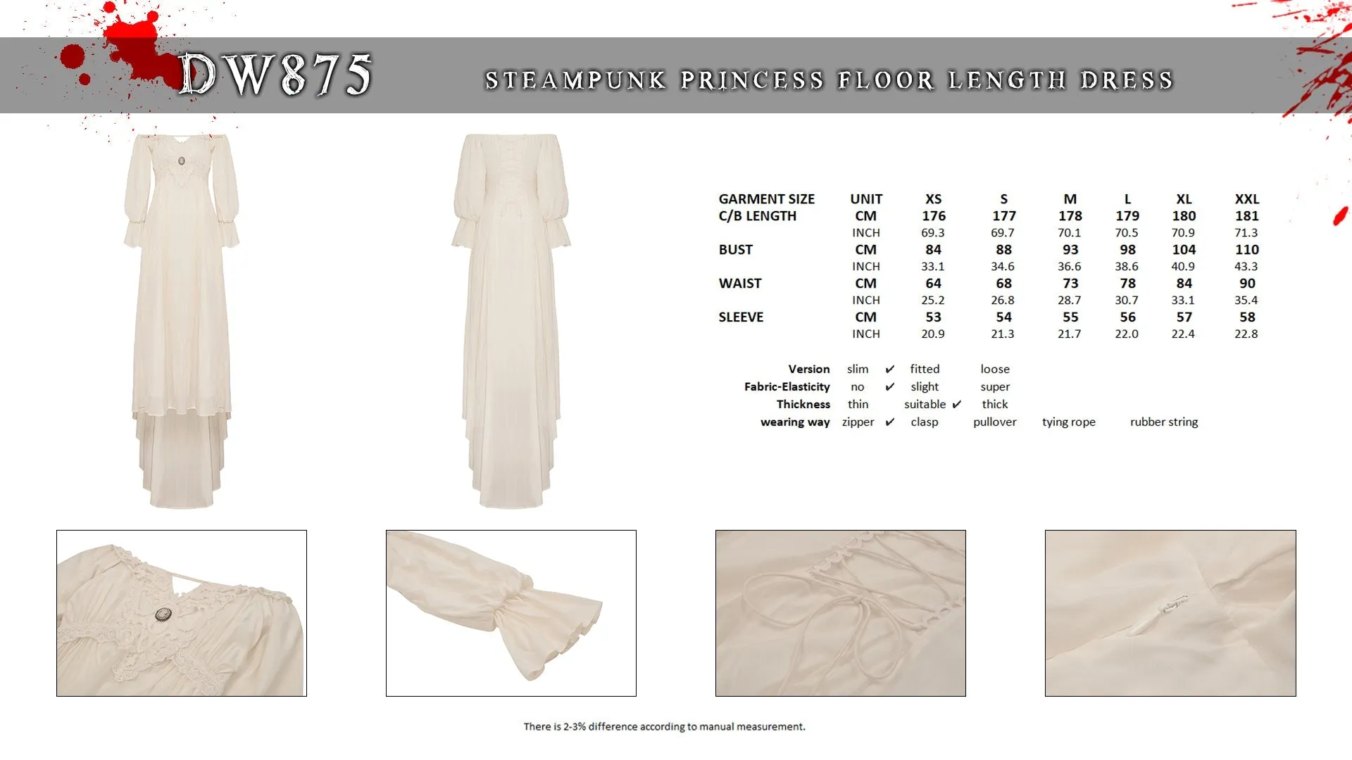 custom made link of Steampunk princess floor length dress DW875